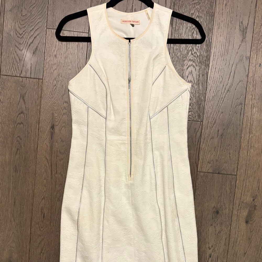Rebecca Taylor Cream Textured Midi Dress